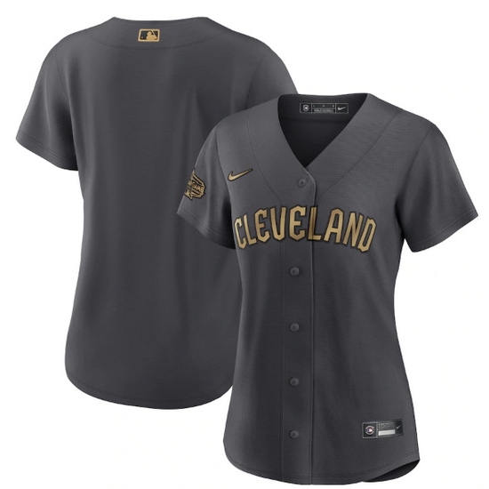 Women Cleveland Guardians Blank 2022 All Star Charcoal Stitched Baseball Jersey