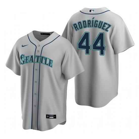 Men Seattle Mariners #44 Julio Rodr EDguez Grey Cool Base Stitched Jersey