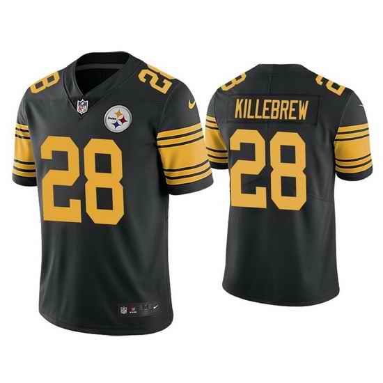 Youth Pittsburgh Steelers Miles Killebrew #28 Black Rush Football Jersey