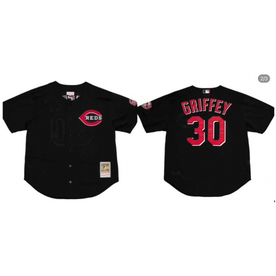 Men Cincinnati Reds #30 Ken Griffey Black Alternate Cool Base MLB Jersey