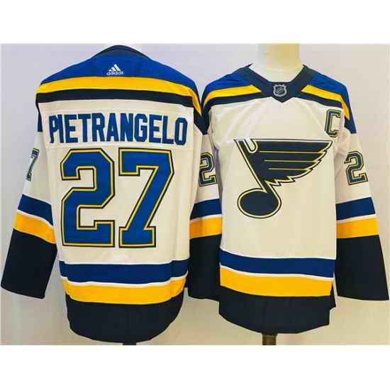 Men St  Louis Blues #27 Alex Pietrangelo Cream Winter Classic Stitched Jersey