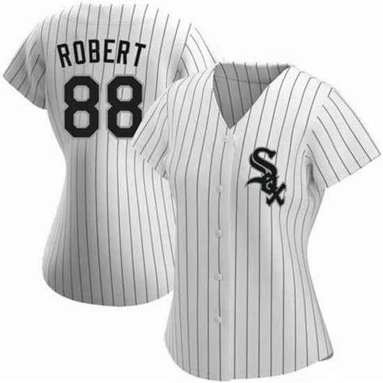 Women Chicago White Sox #88 Luis Robert White Nike Coolbase Jersey