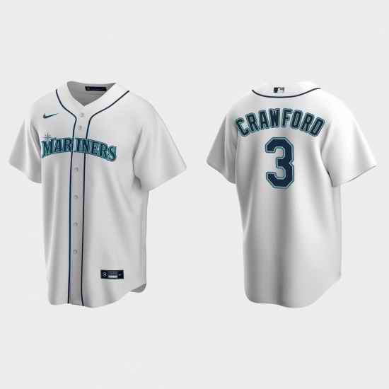 Men Seattle Mariners #3 J P  Crawford White Cool Base Stitched Jersey