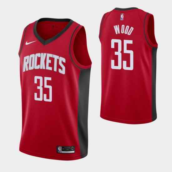 Men Houston Rockets #35 Christian Wood Red Stitched Basketball Jersey