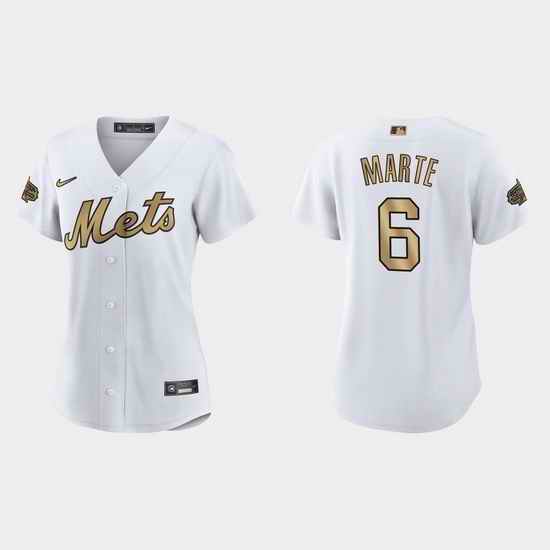 Women New York Mets Starling Marte 2022 Mlb All Star Game Replica White Jersey