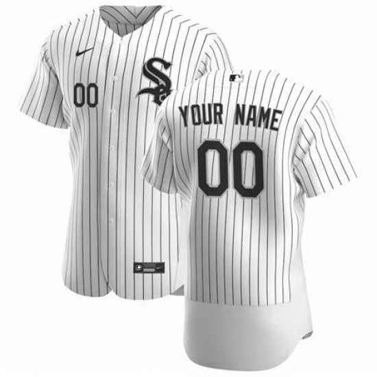 Men Women Youth Toddler Chicago ??hite Sox White Strips Custom Nike MLB Flex Base Jersey