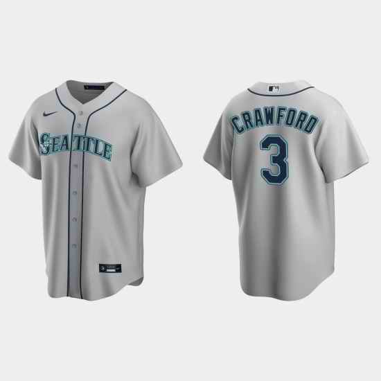 Men Seattle Mariners #3 J P  Crawford Grey Cool Base Stitched Jersey