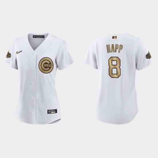 Women Chicago Cubs Ian Happ 2022 Mlb All Star Game Replica White Jersey