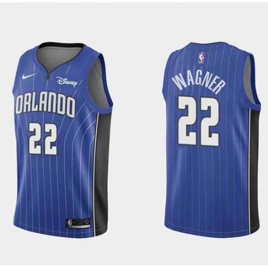 Men Orlando Magic #22 Franz Wagner Blue Icon Edition Stitched Swingman Jersey