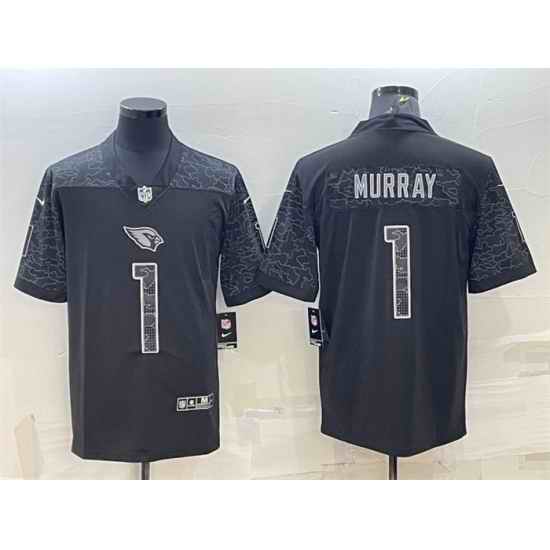 Men Arizona Cardinals #1 Kyler Murray Black Reflective Limited Stitched Football Jersey