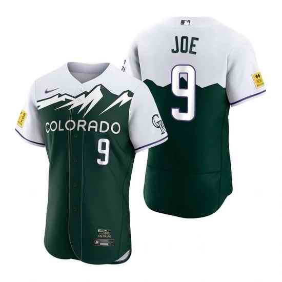 Men Nike Nike Colorado Rockies #9 Connor Joe City Connect Stitched Flex Base Baseball Jersey