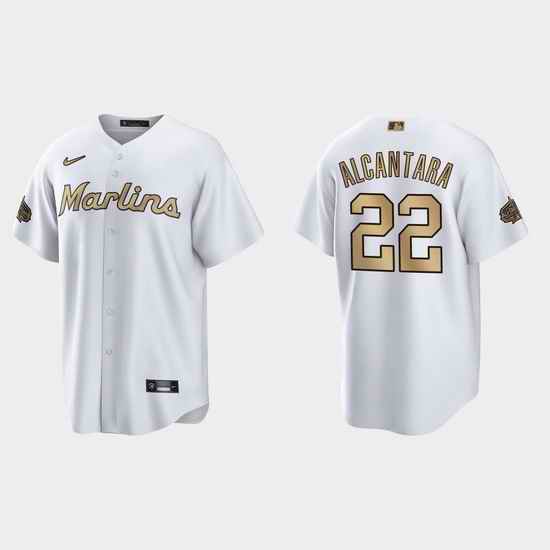 Men Sandy Alcantara Miami Marlins 2022 Mlb All Star Game White  Jersey