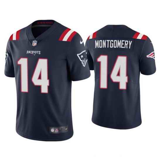 Men New England Patriots #14 Ty Montgomery Navy Vapor Untouchable Limited Stitched Jersey