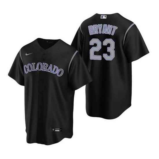 Men Colorado Rockies #23 Kris Bryant Black Stitched Baseball Jersey