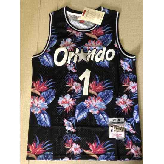 Men Orlando Magic #1 Tim Hardway Black Mitchell Ness NBA Stitched Jersey