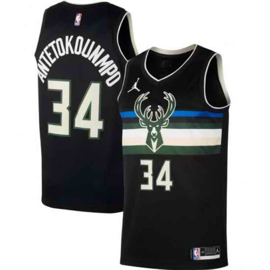 Youth Milwaukee Bucks Giannis Antetokounmpo Black Jordan Brand Jersey