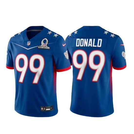 Men 2022 NFL Pro Bowl Los Angeles Rams #99 Aaron Donald NFC Blue Jersey