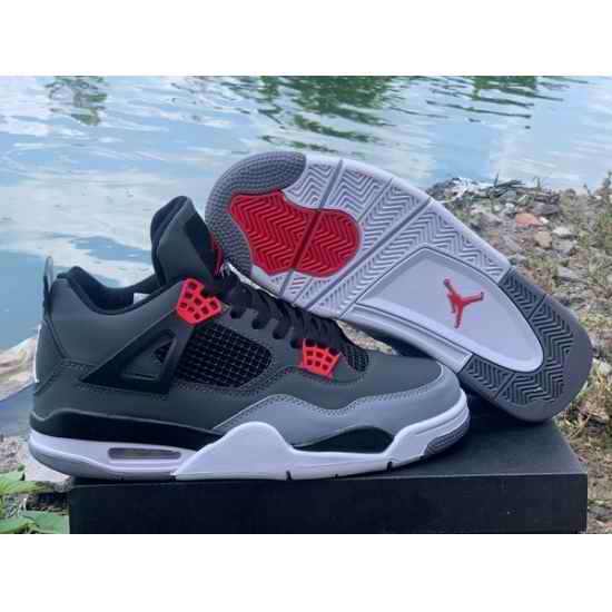 Air Jordan #4 Women Gray Red Shoes