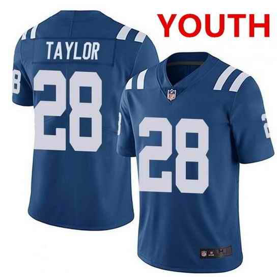 Youth indianapolis colts #28 jonathan taylor blue stitched nike jersey