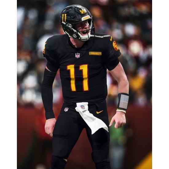 Men Washington Commanders #11 Carson Wentz Black Vapor Elite Stitched jersey