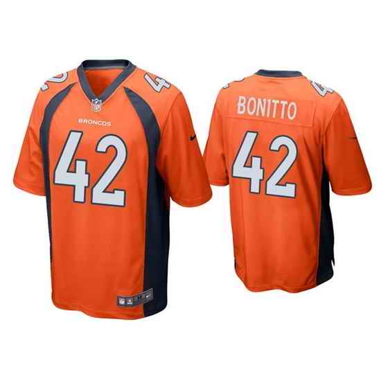 Men Denver Broncos #42 Nik Bonitto Orange Game Stitched Jerseyy