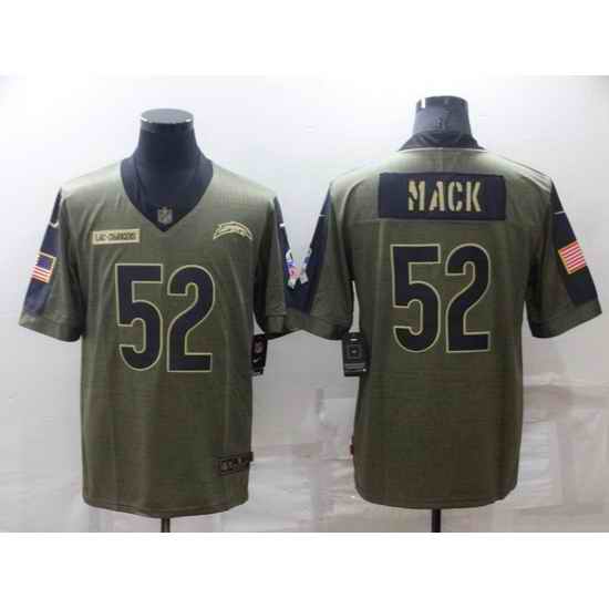 Men Los Angeles Chargers #52 Khalil Mack Olive Salute To Service Limited Stitched jersey