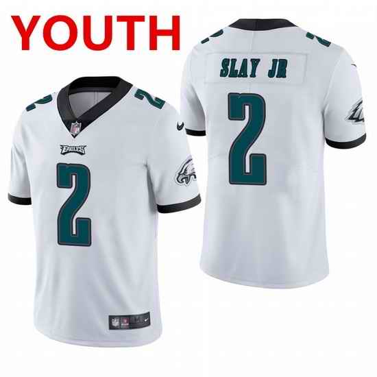 youth philadelphia eagles #2 darius slay jr  white vapor limited Nike jersey