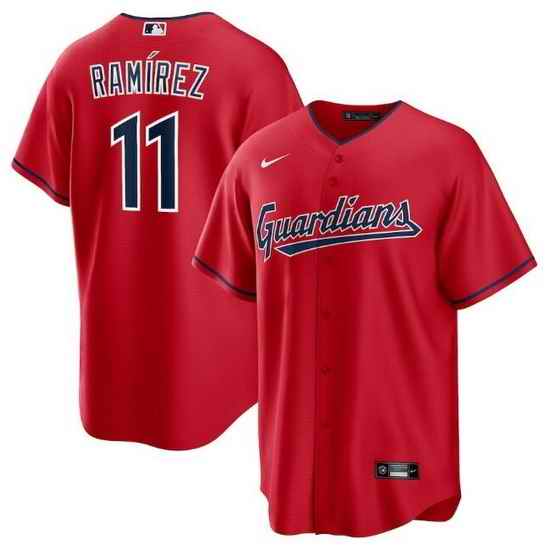 Men Cleveland Guardians #11 Jos E9 Ram EDrez Red Cool Base Stitched Baseball Jerse