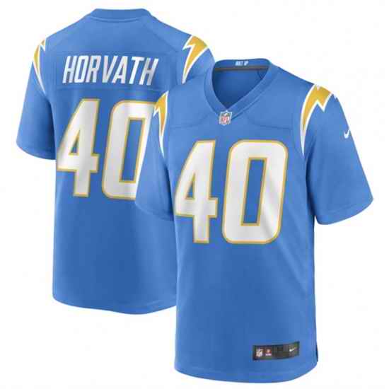 Men Los Angeles Chargers #40 Zander Horvath 2022 Blue Stitched Football Game Jersey