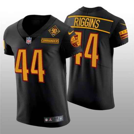 Men Washington Commanders #44 John Riggins 90th Anniversary Black Elite Stitched Jersey