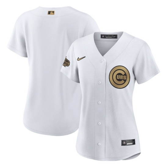 Women Chicago Cubs Blank 2022 All Star White Stitched Baseball Jersey