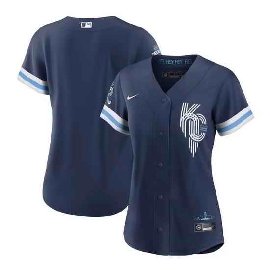 Women Kansas City Royals Blank 2022 Navy City Connect Cool Base Stitched Jersey 28Run Small 2