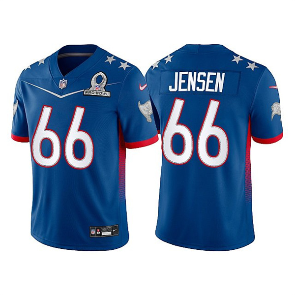 Men’s Tampa Bay Buccaneers #66 Ryan Jensen 2022 NFC Royal Pro Bowl Stitched Jersey