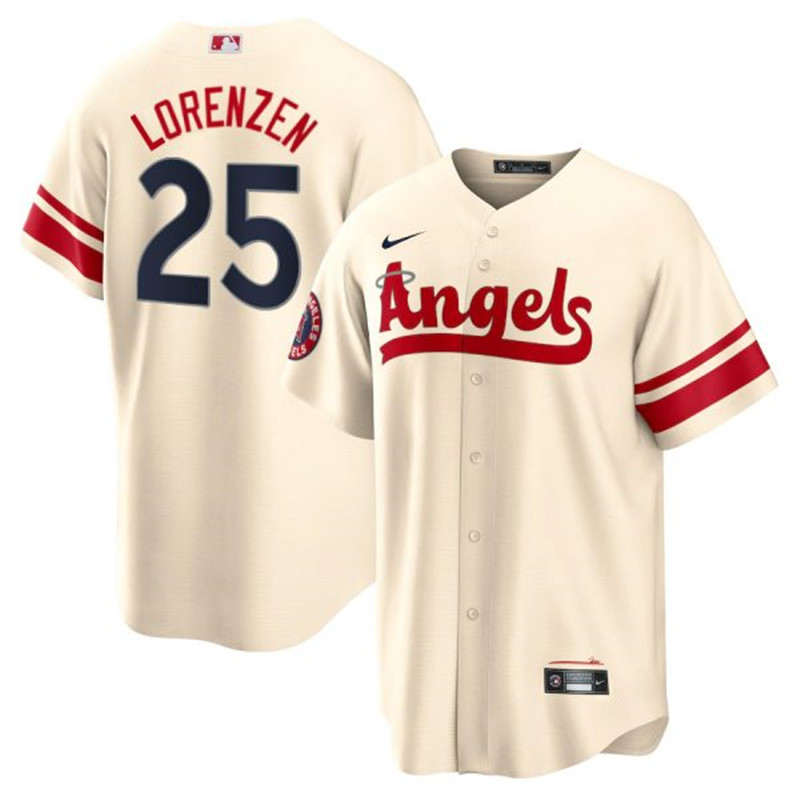 Angels #25 Michael Lorenzen Cream 2022 City Connect Cool Base Jersey