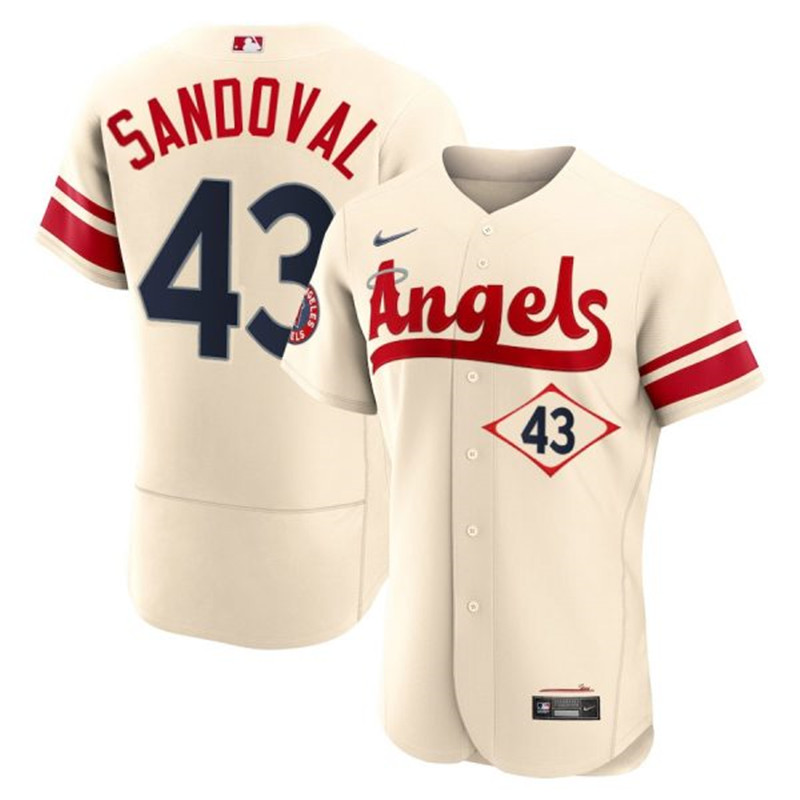 Angels #43 Patrick Sandoval Cream 2022 City Connect Flexbase Jersey