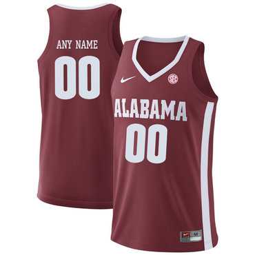 Mens Alabama Crimson Tide Red Customized College Basketball Jersey