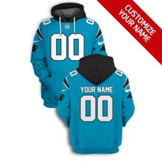 Mens Carolina Panthers Active Player Blue Custom 2021 Pullover Hoodie