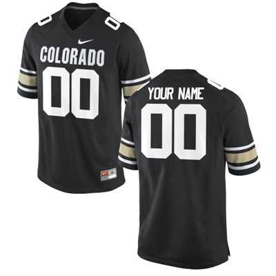 Mens Colorado Buffaloes Customized 2015 Black Replica Football Jersey