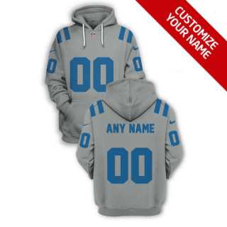 Mens Indianapolis Colts Active Player Grey Custom 2021 Pullover Hoodie