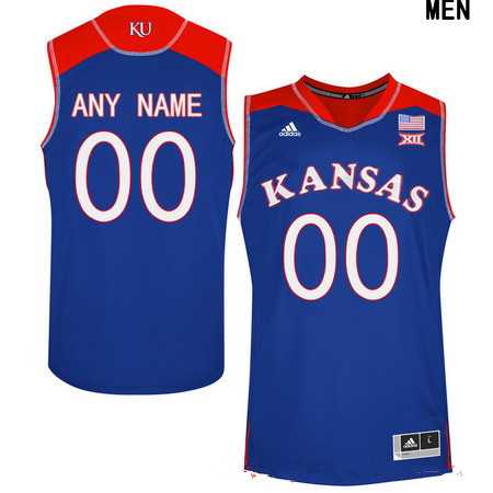 Mens Kansas Jayhawks Custom Adidas Royal Blue College Basketball Jersey