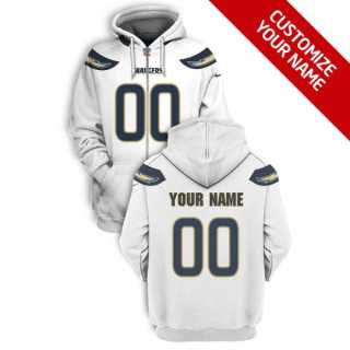 Mens Los Angeles Chargers Active Player White Custom 2021 Pullover Hoodie