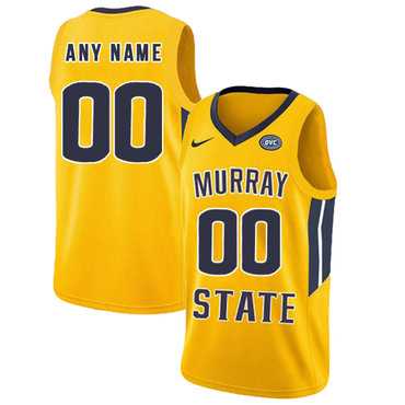 Mens Murray State Racers Customized Yellow College Basketball Jersey