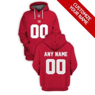 Mens New York Giants Active Player Red Custom 2021 Pullover Hoodie