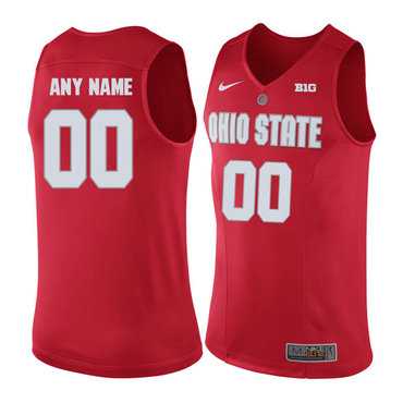 Mens Ohio State Buckeyes Red Customized Basketball Jersey