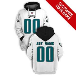 Mens Philadelphia Eagles Active Player White Custom 2021 Pullover Hoodie