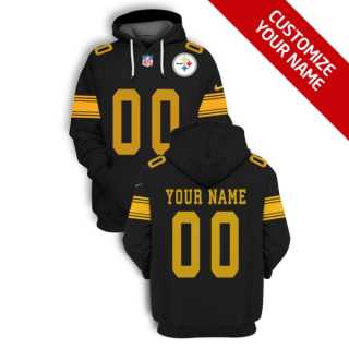 Mens Pittsburgh Steelers Active Player Black Custom 2021 Pullover Hoodie