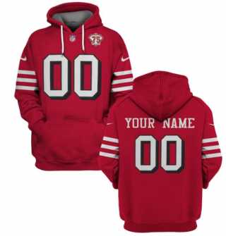 Mens San Francisco 49ers Active Custom 2021 Red 75th Anniversary Pullover Hoodie