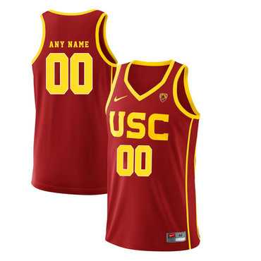 Mens USC Trojans Customized Red College Basketball Jersey