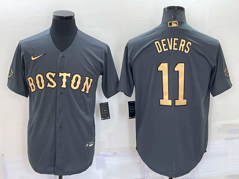 Red Sox #11 Rafael Devers Charcoal Nike 2022 MLB All Star Cool Base Jerseys