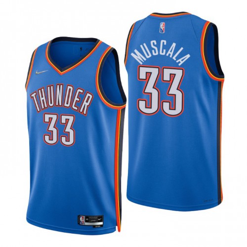 Nike Oklahoma City Thunder #33 Mike Muscala Blue Men’s 2021-22 NBA 75th Anniversary Diamond Swingman Jersey – Icon Edition Men’s